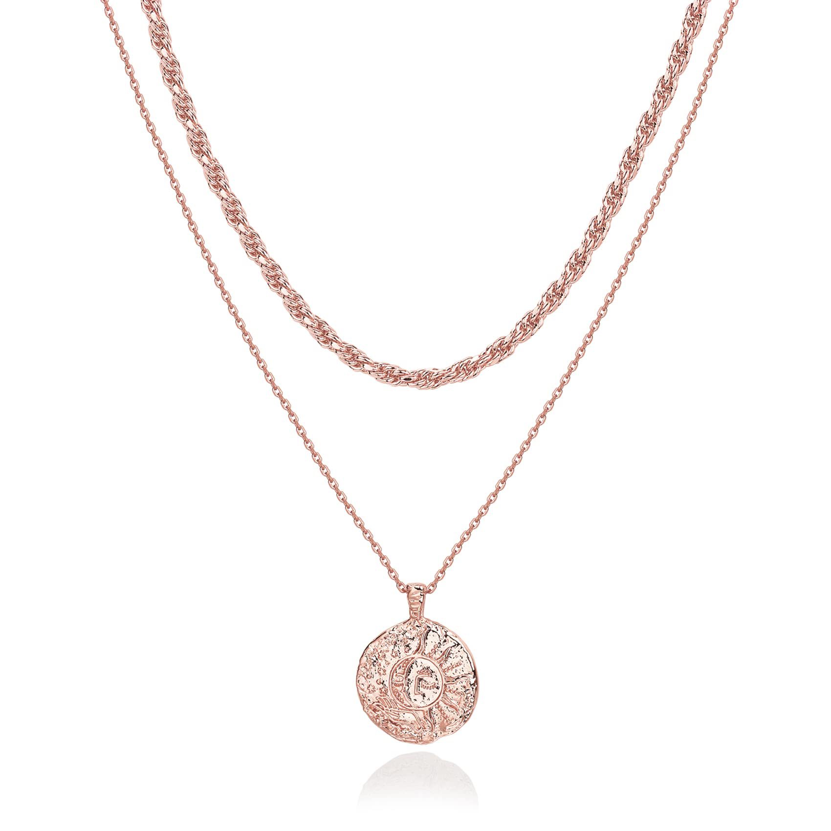 2025 Trendy Copper Plated Bar Pendant Necklace Stylish Layered Chain Jewelry for Women