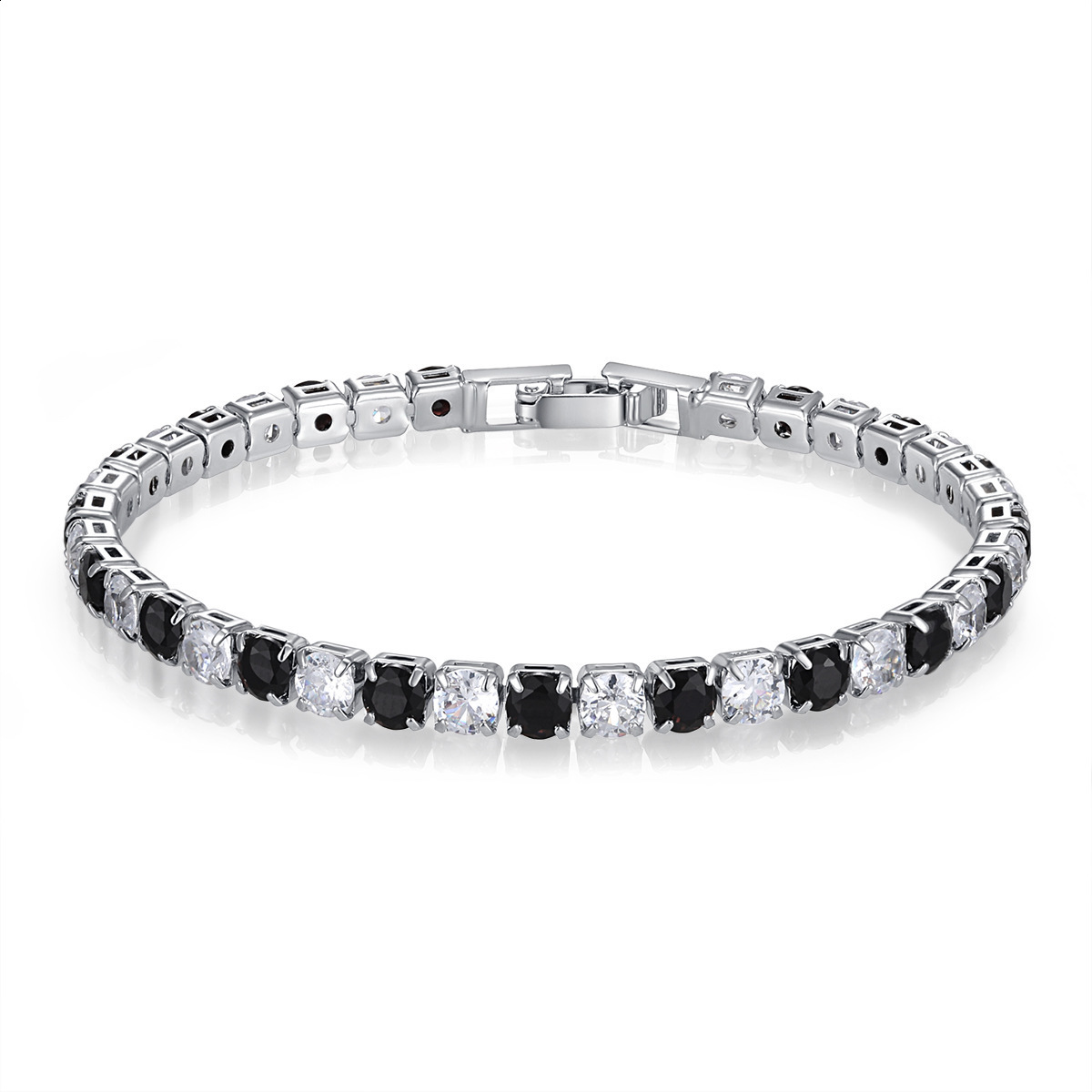 Fashion 4mm Intercolor Zircon Bracelet Light Tennis Bracelet For Women S925 Silver Original Men Unisex Hip Hop Jewelry Party Gift250318