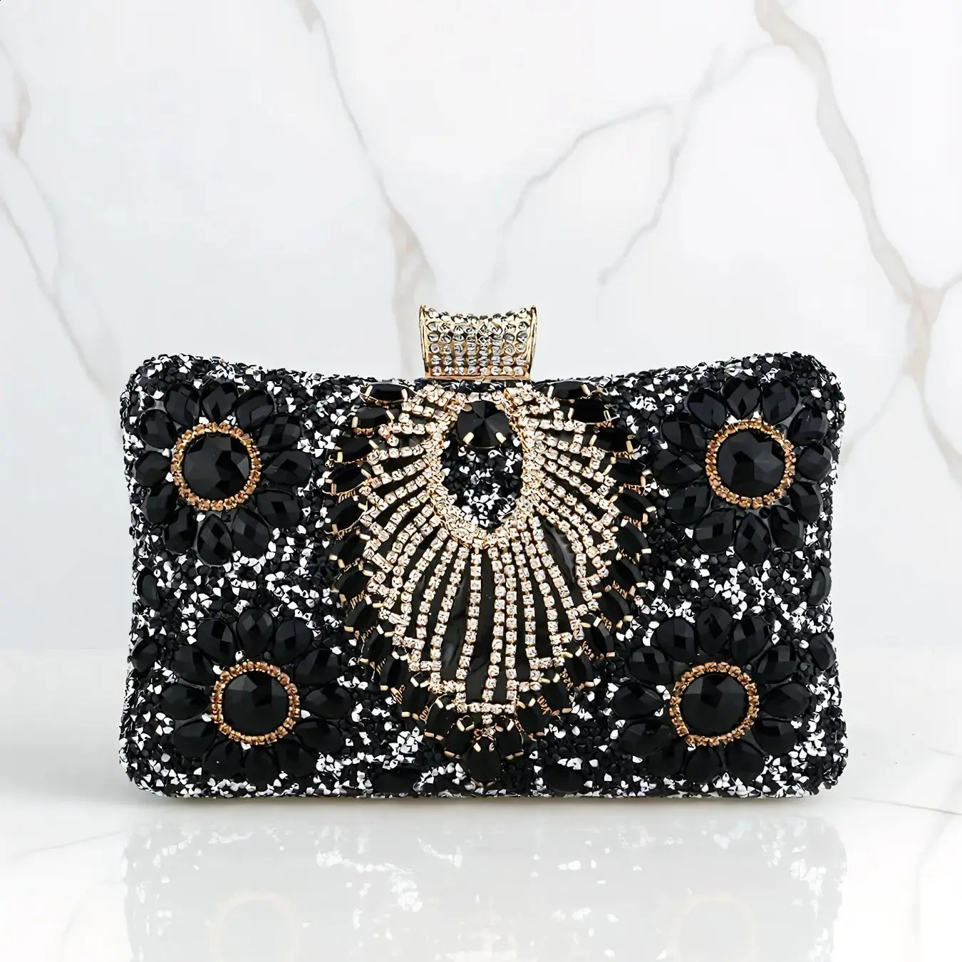 Acrylic Flower One Side Glitter Tassel Women Evening Bags Diamonds Small Day Clutch y Chain Shoulder Handbags For Party 250901