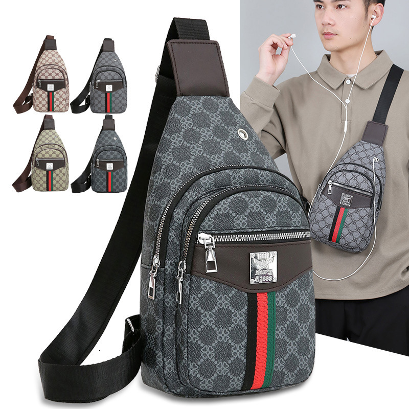 Free shipping designer bag 2025 new business leisure luxury men's chest bag travel shoulder bag large capacity sports small backpack multifunctional men's bag