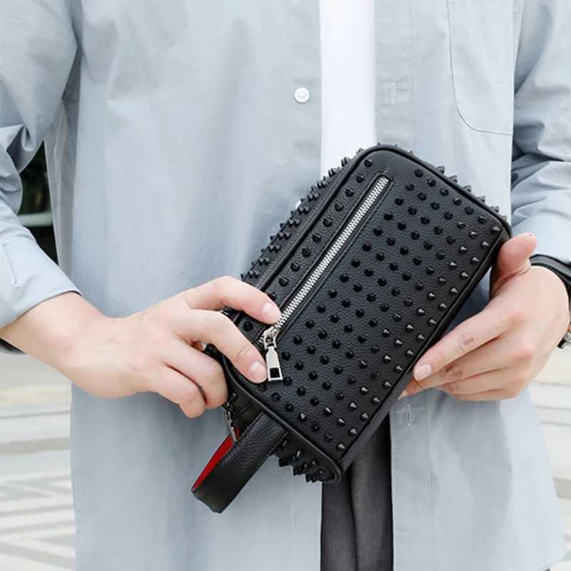 Men CluTCh Bag FAshion Personalized Design HighQuality Leather Waterproof Wallet Versatile Contrast Color Simple ZipperBag H250828