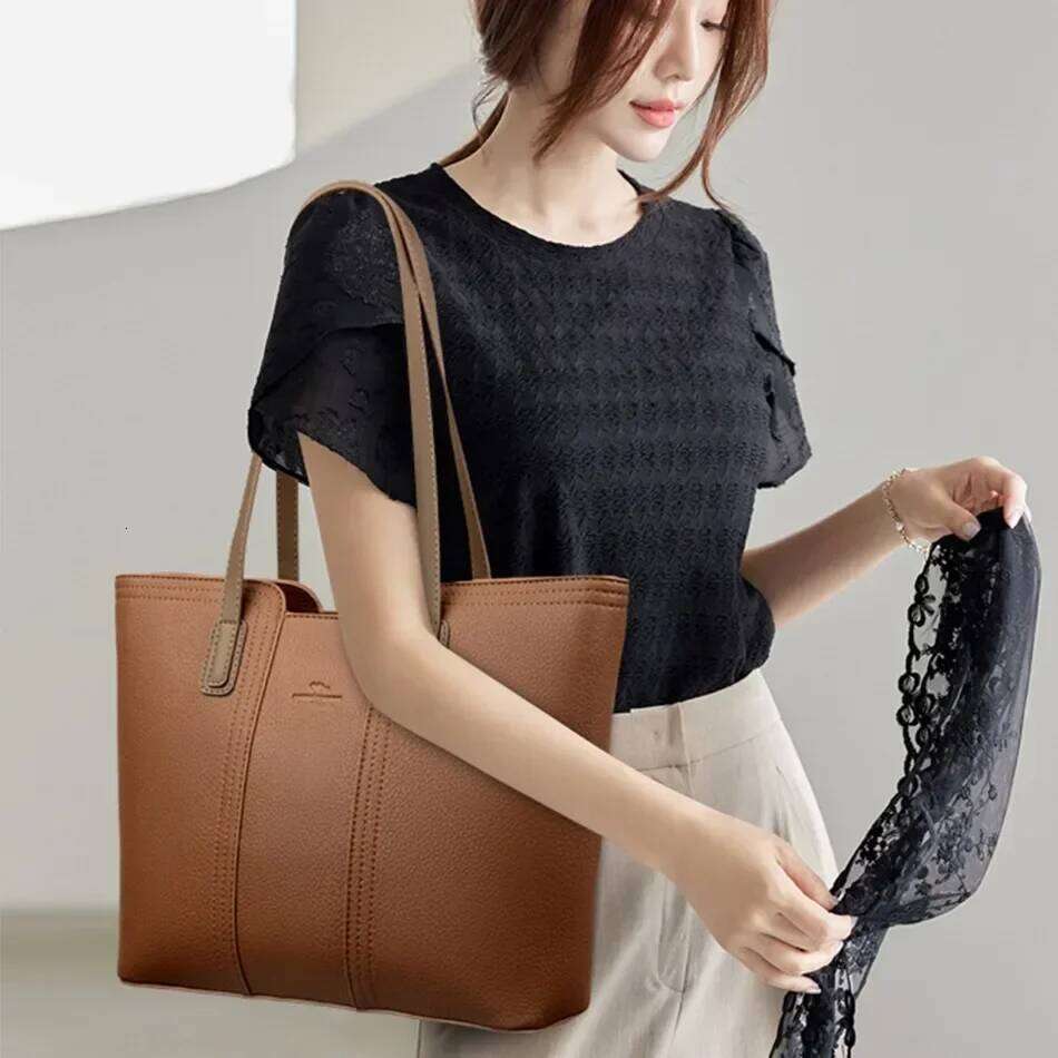 Genuine Brand Bags Designer High Quality Soft Leather Large Women 2024 Shoulder Bag Handbag Shopping Messenger