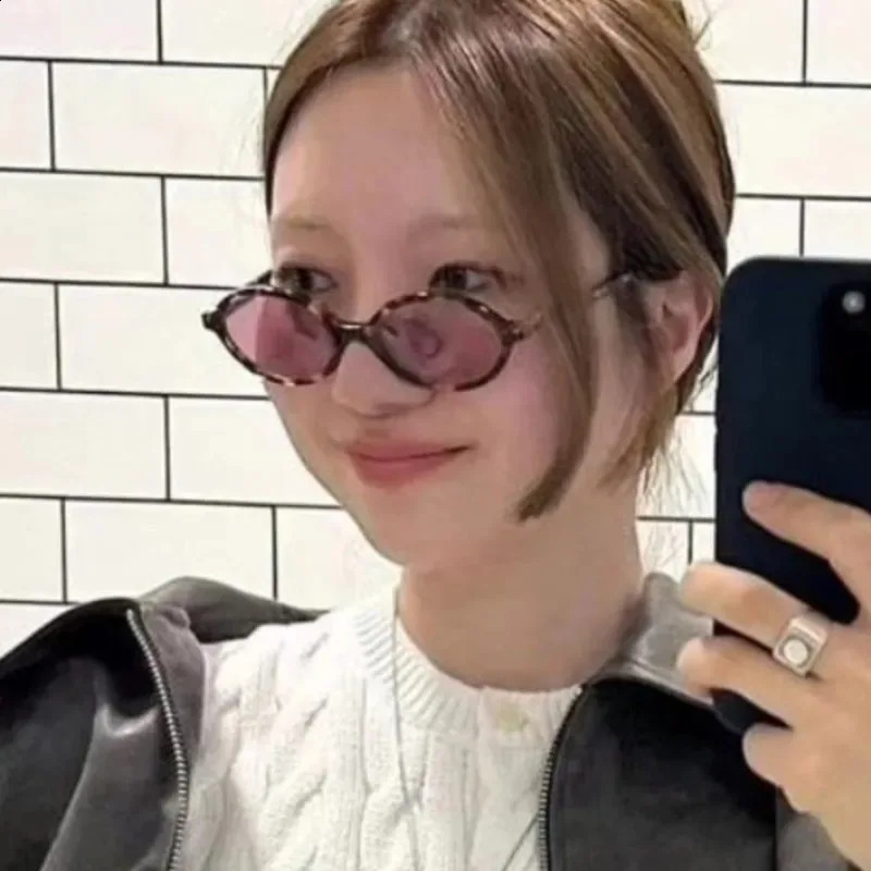 Sexy Small Oval Leopard Sunglasse Lovely Ins No Makeup Plain Glasses Frame Eyewear Cute Decorative Computer Glasses Men 250829