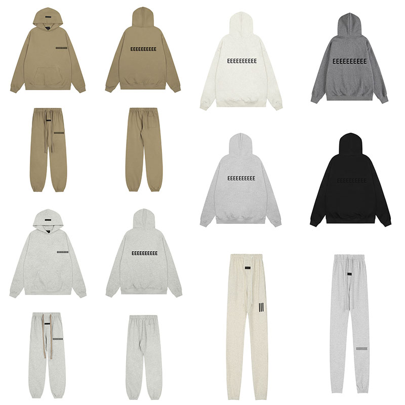 essentials Designer Men's Hoodies High Street Retro Hip Hop Hoodies essential Round Neck Flocked Alphabet Printed Hooded Fashion Loose Sport Hoodies a4e