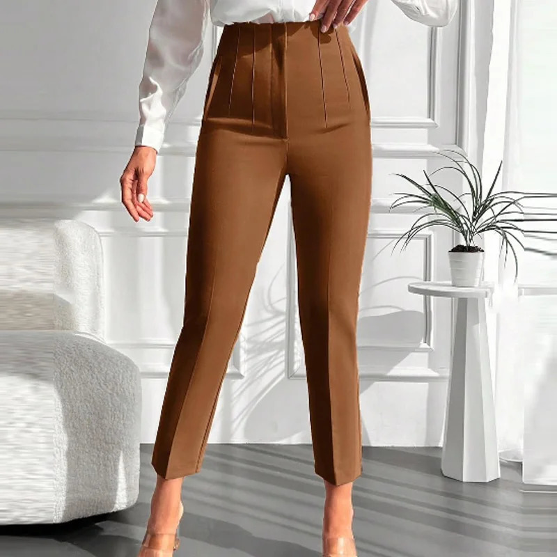 TRAF Ladies Pants Office Wear Black Pink White Pants for Women Fashion High waist Formal Pants Office outfits Pencil Trousers 250829