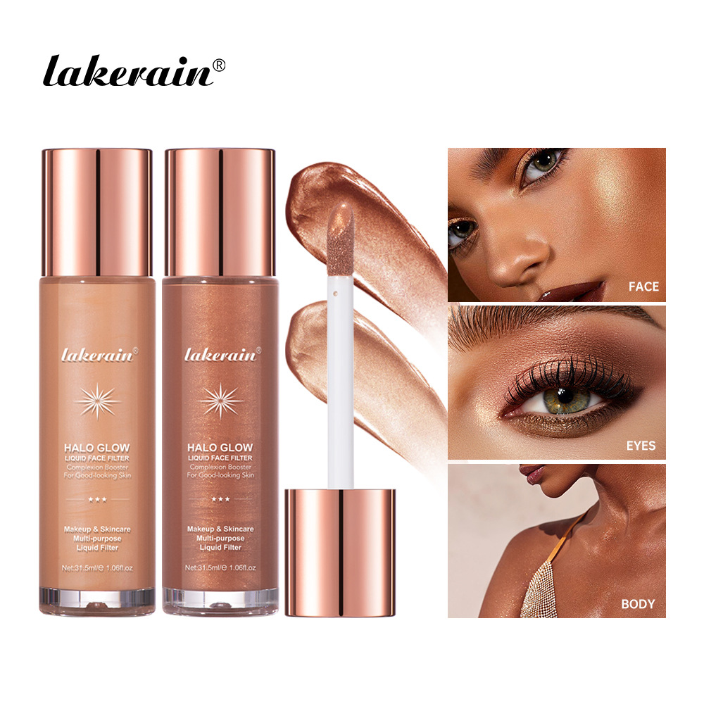 8colors Halo Filter Liquid Highlighter Contouring Pearlescent Makeup Brightener Bronzer Glow Body Face Cosmetic X250718