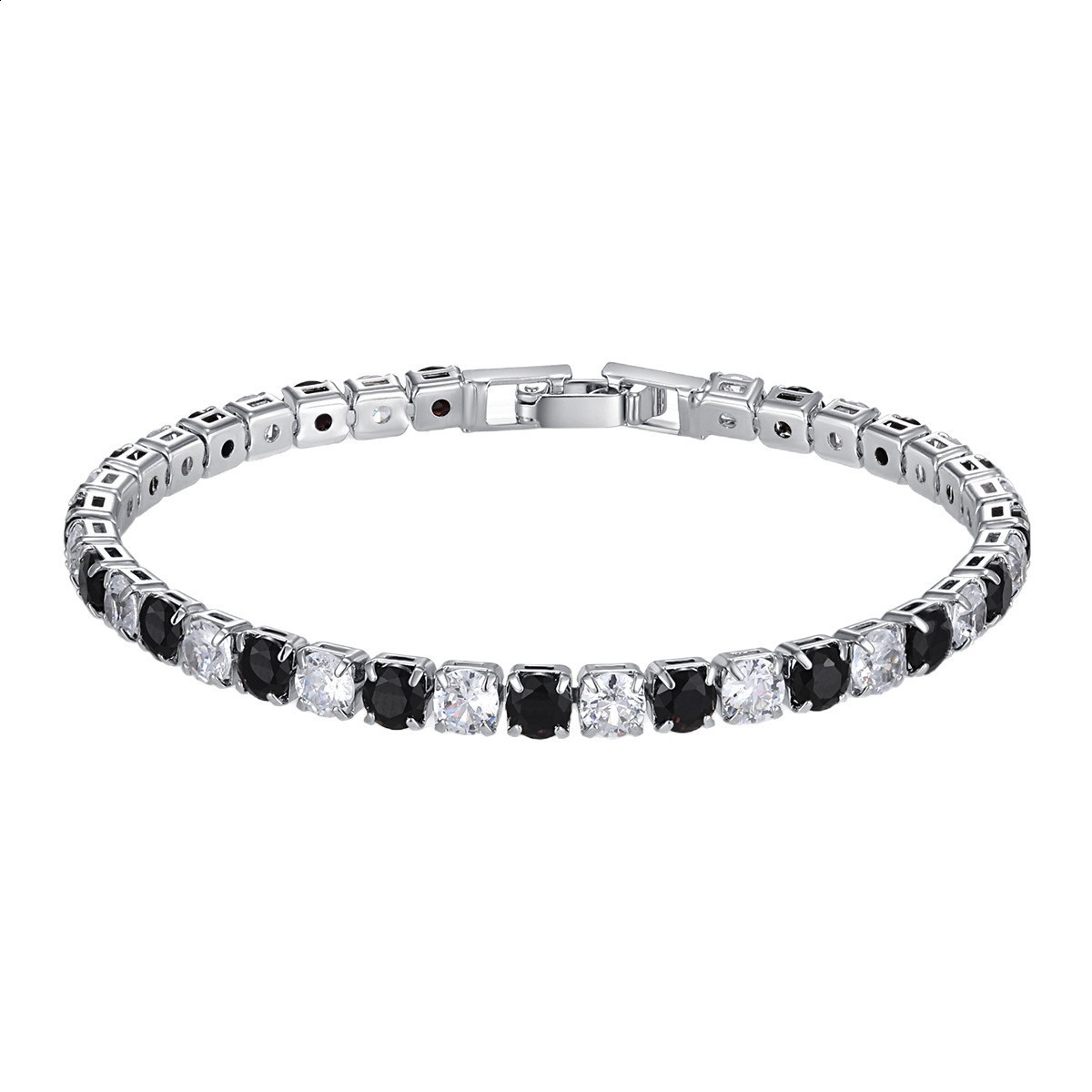 Fashion 4mm Intercolor Zircon Bracelet Light Tennis Bracelet For Women S925 Silver Original Men Unisex Hip Hop Jewelry Party Gift250318