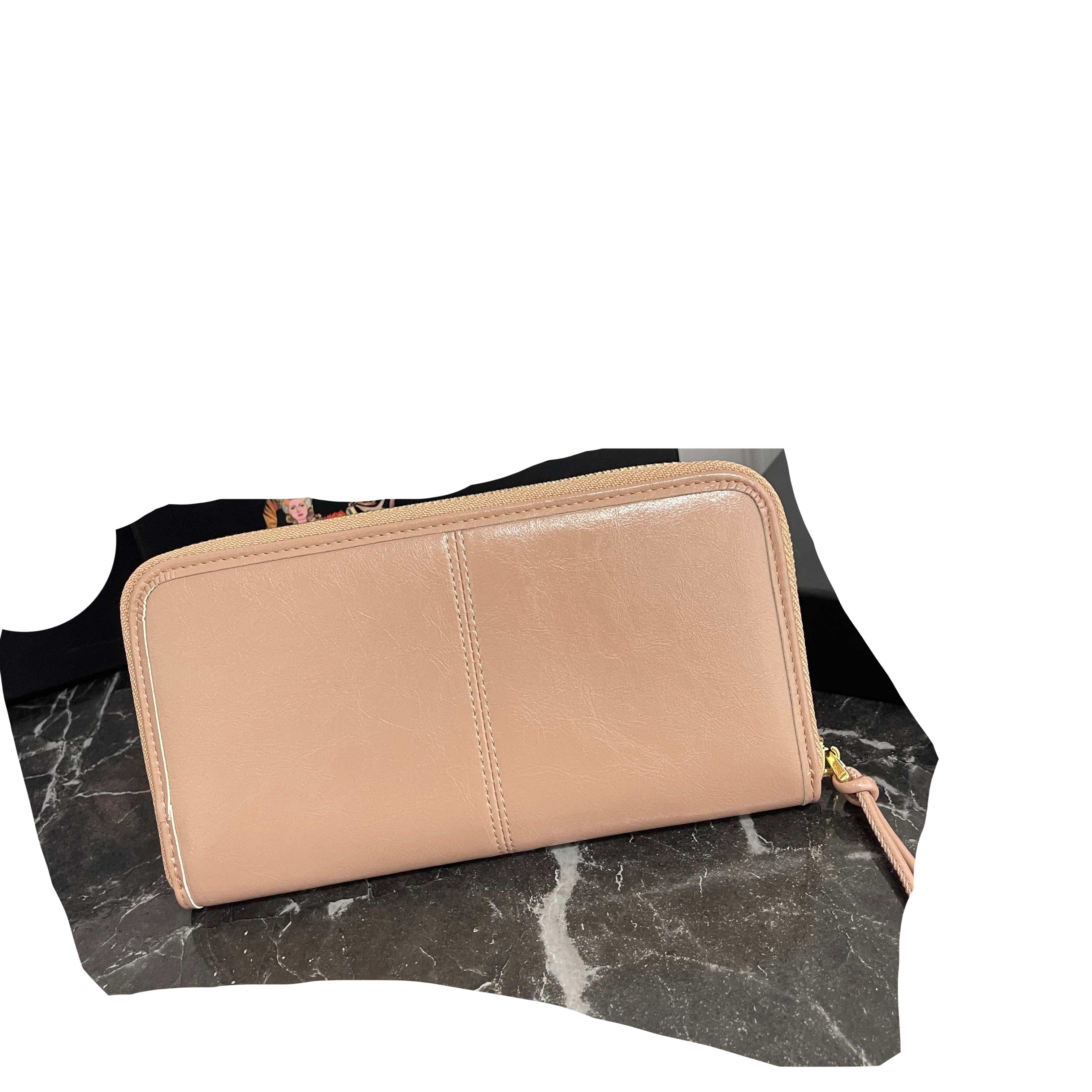 Designer purse Luxury bag Men's and women's universal greased leather purse Zipper open and closed leather purse Single zipper purse P316 with box