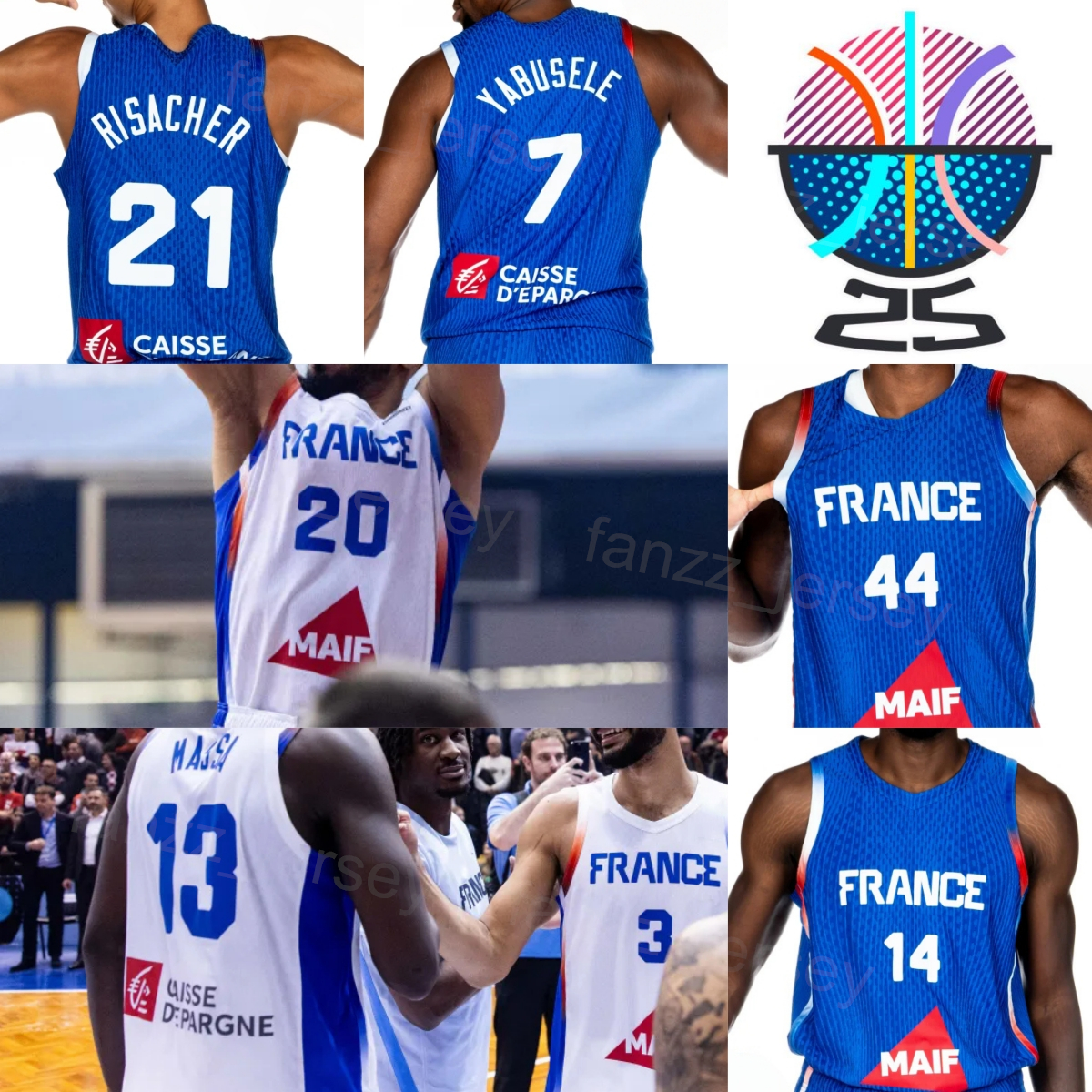 Print 25/26 France Basketball Bilal Coulibaly Jerseys EuroBasket Woman Youth Man Mouhammadou Jaiteh Isaia Cordinier Zaccharie Risacher Sylvain Francisco Hoard