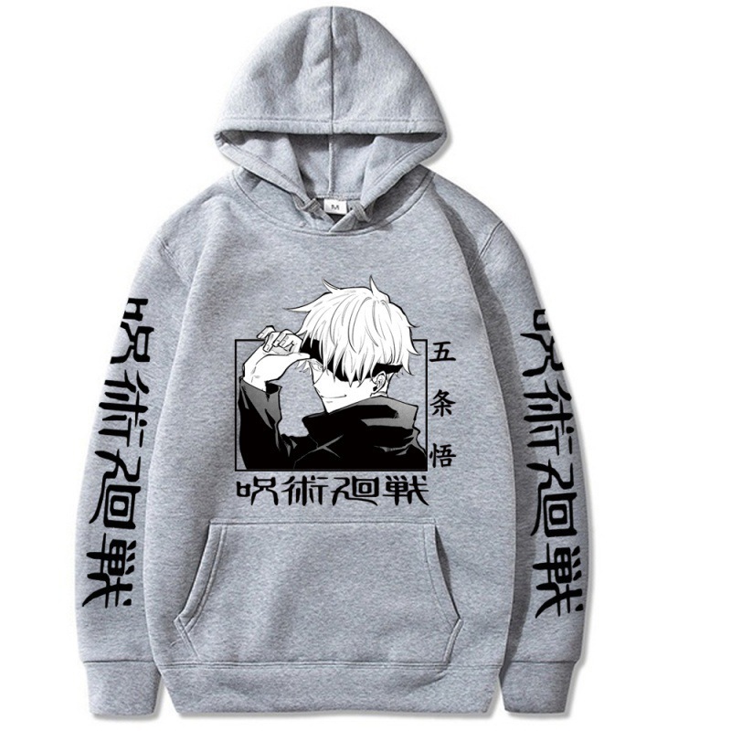 Sweatshirt Jujutsu Kaisen Gojo Satoru Autumn/Winter Fleece-Lined Printed Student Hoodie Men's Anime - TT1411-L22