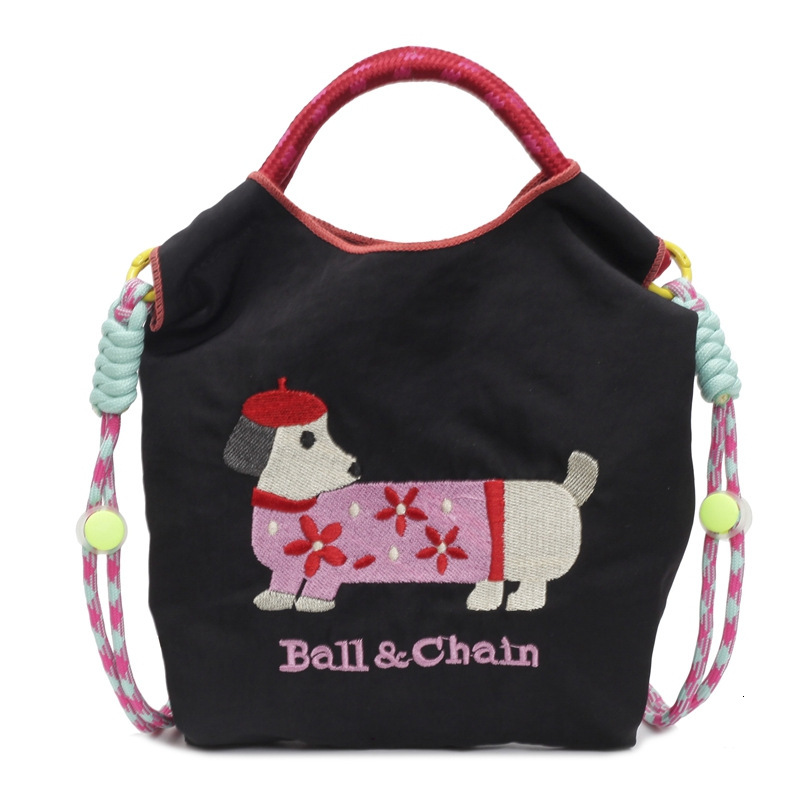 2025 Autumn New Women's Japanese Style Handbag Cute Sausage Dog Embroidery Fashionable bag Lightweight Casual Crossbody Bag Designer Shoulder Bag