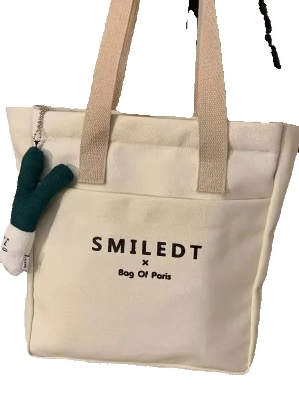 2025 Autumn New Female College Students' Simple Canvas Bag, Casual Style, bag niche Design, Shoulder Bag, Large Capacity Commuting Handbag, Desig