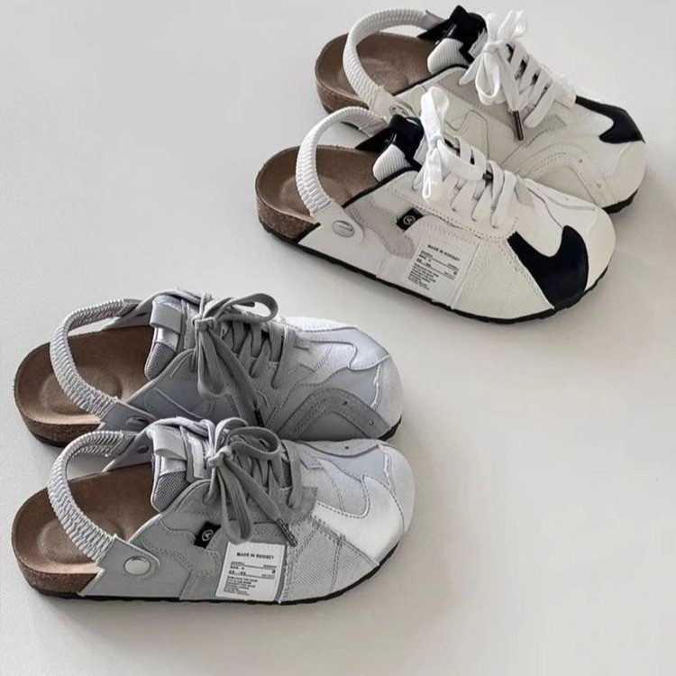 Free shipping designer slippers Thick bottom height increasing niche sports leisure versatile French style cooldown