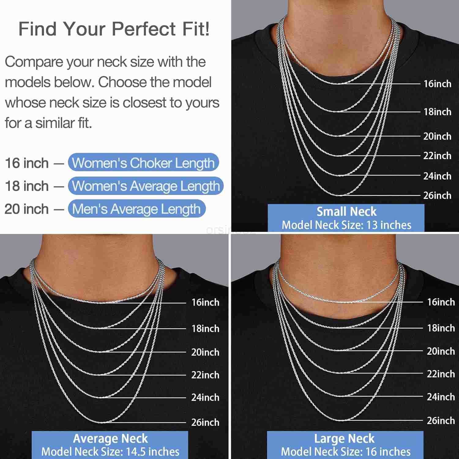 Italian 2mm Rope Chain 925 Sterling Silver Chain Necklace for Women 14K Plated Gold Chain for Women Smooth Sturdy Womens Chain Necklaces 16 18 20 22 2