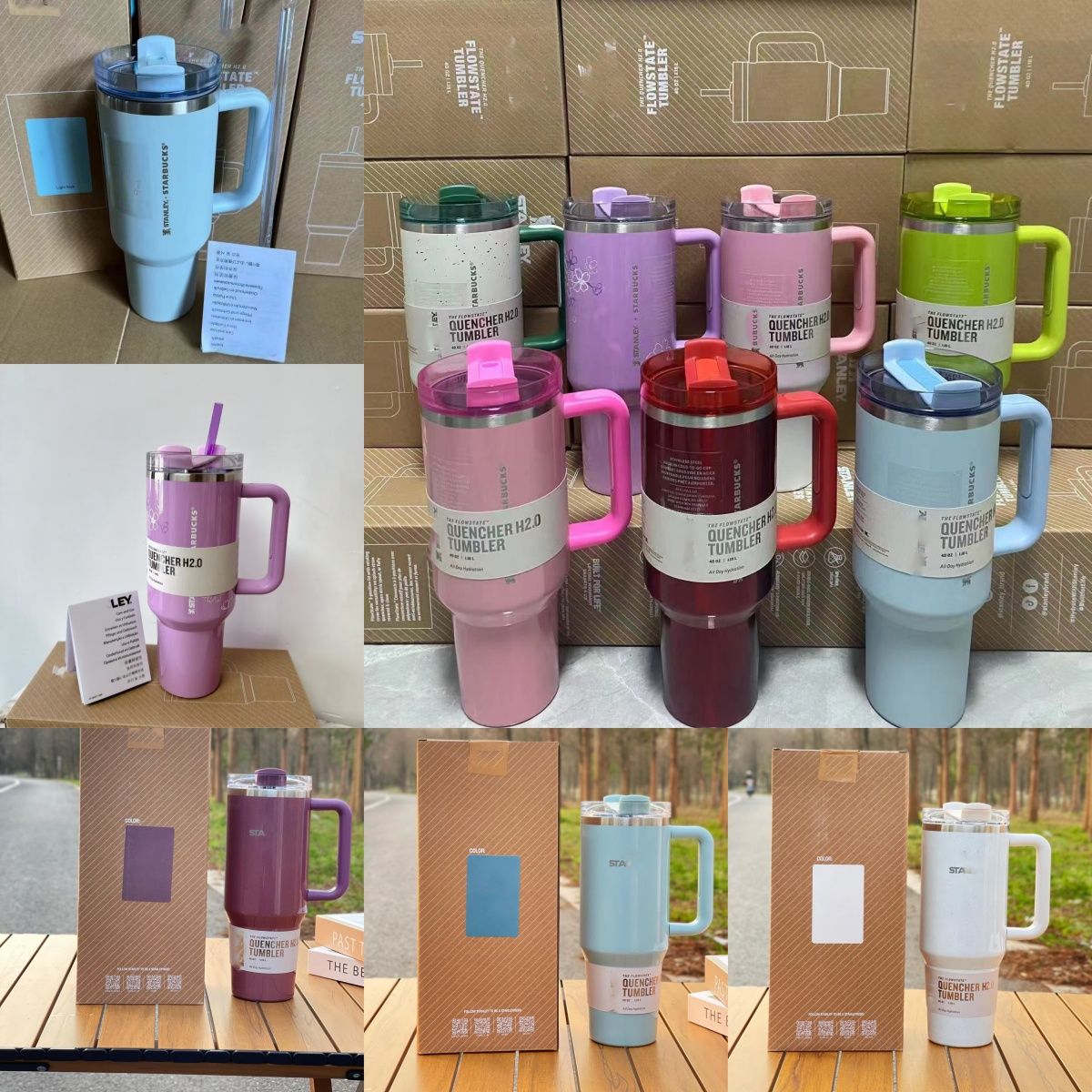 Large Capacity Water Cup 40oz Vacuum Insulated Stainless Steel 304 Car Thermos Bottle with Straw and Handle Portable Cooling Power Cup Camping Cup