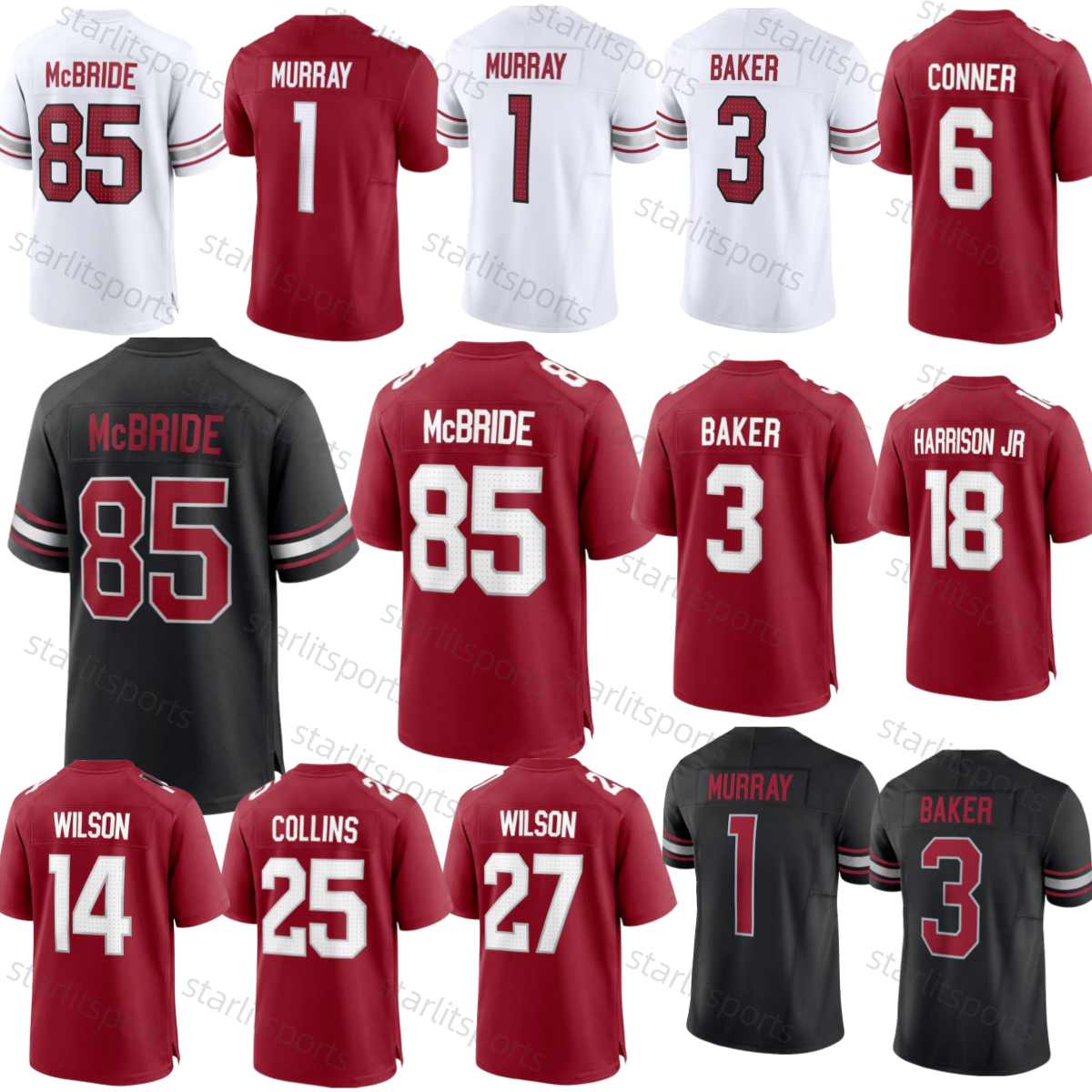 Trey McBride Harrison Jr. Budda Baker Kyler Murray Divaad Wilson Conner Personalized Custom Football Jersey Custom Any Number Name Stitched For Mens Women Youth wear