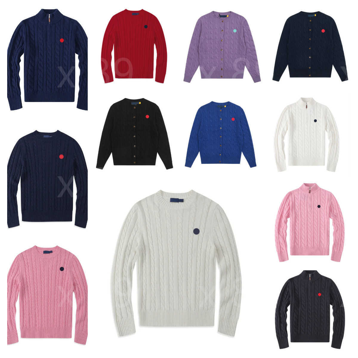 designer sweater polo sweater pullover men pull quarter zip mens womens Sweaters Embroidery Horse Long Sleeve Fashion Warm top S-2XL