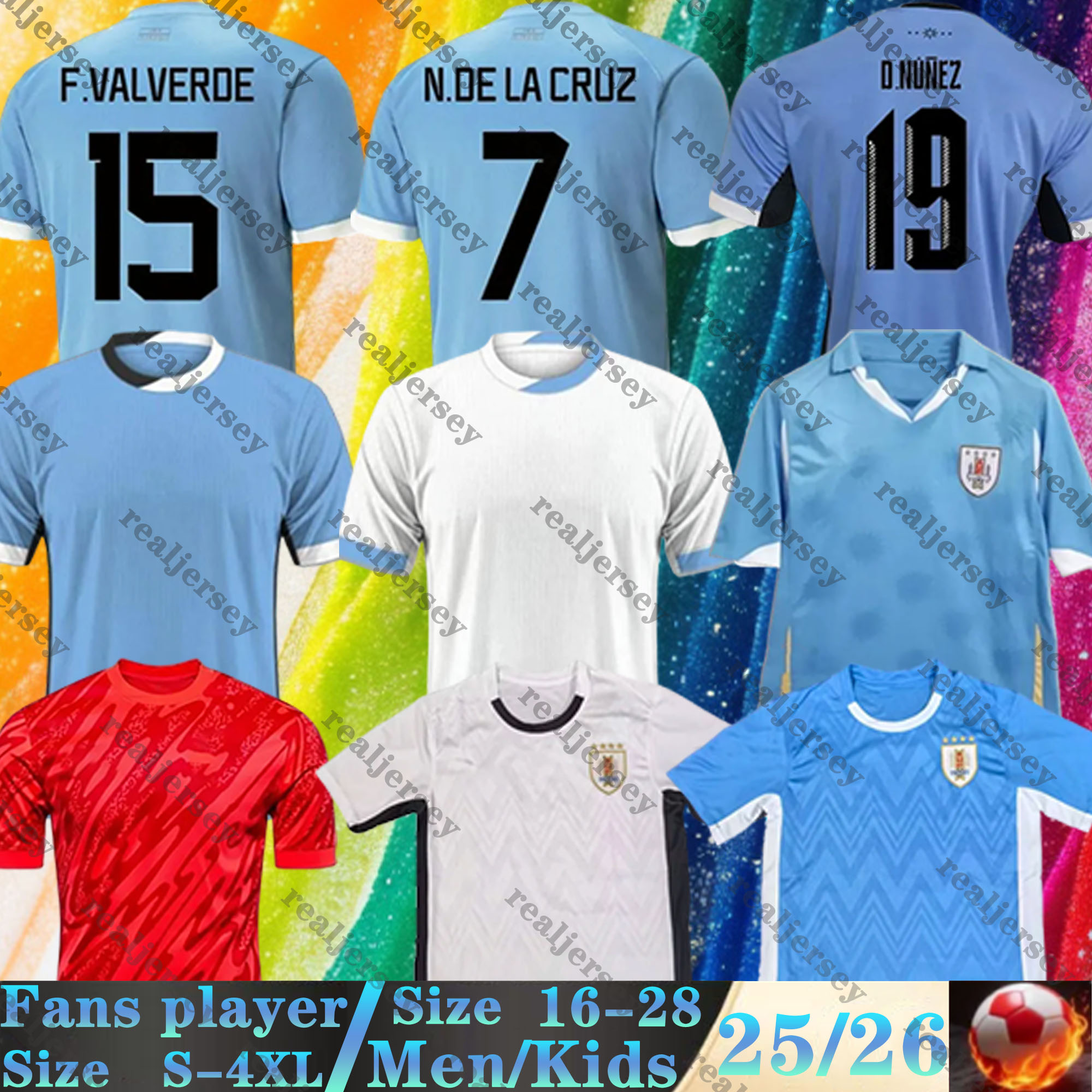 24 25 26 Uruguay Soccer Jerseys Retro 2010 M.UGARTE F.VALVERDE J.M.Gimenez men Anniversary L.SUAREZ E.CAVANI R.Bentancur N. Nandez 2024 2025 2026 Football Shirts kids kits