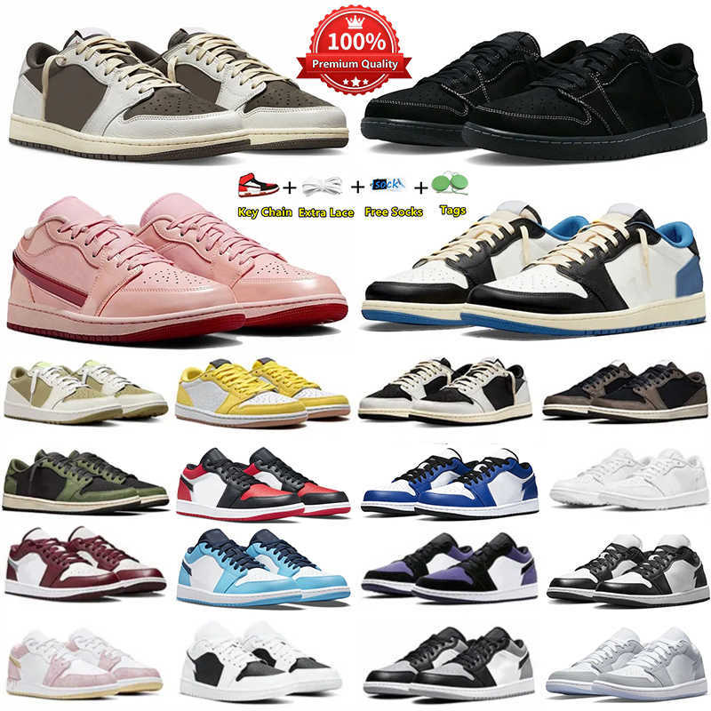 Designer Basketball Shoes 1 1s Sport Sneakers Valentines Day Black Bred Brown Panda University Blue Light Smoke Grey Military Shy Pink Trainers