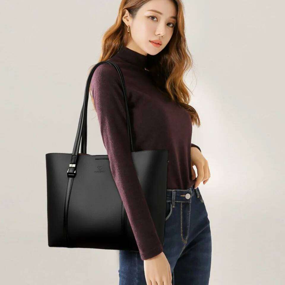 Shopping For Daily Commuting Shoulder High-End Pu Leather Handbags Caual Tote Hand Bags For Mother Sac New