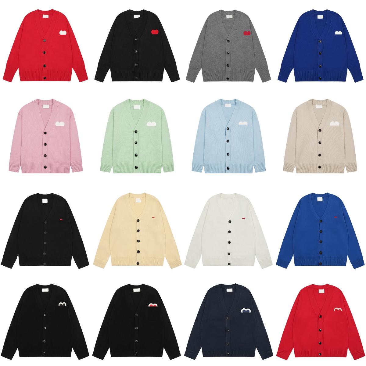 Designer Sweater men Unisex Heart Cardigan men Women Sweaters Womens Designer Sweater High Quality Cloth Classic Embroidery Pattern Cotton with wool material