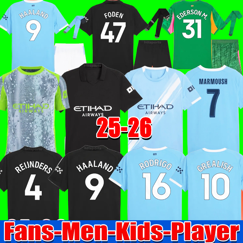 MARMOUSH HAALAND CHERKI 2025 2026 SOCCER JERSEYS REIJNDERS FODEN SAVINHO MAN 25 26 RODRIGO GVARDIOL AIT-NOURI CITY KidSuper jersey football kit shirts men kids set