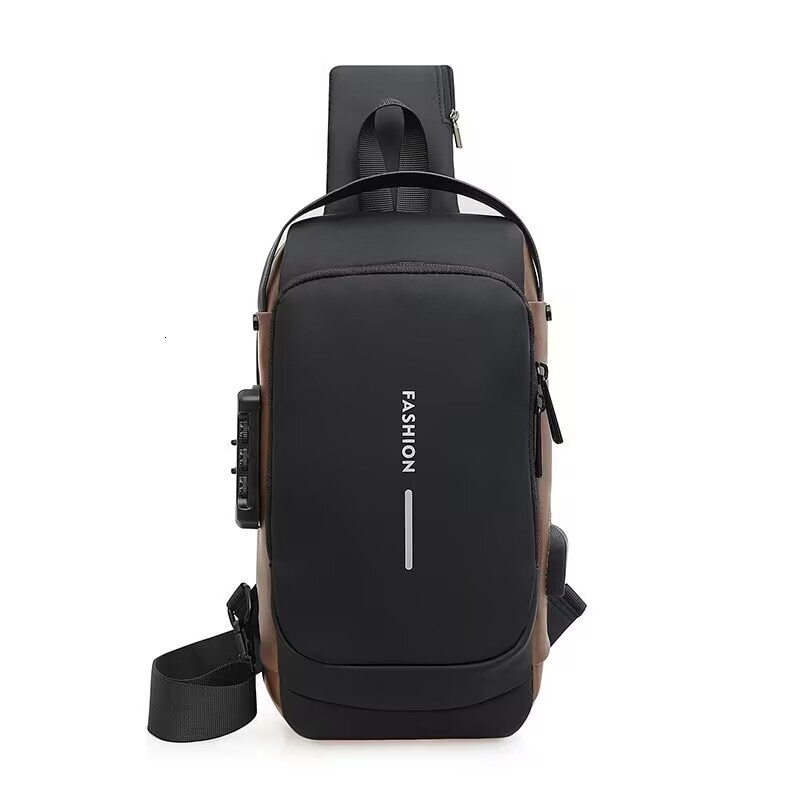 Free shipping designer bag men's USB new cycling bag men's waterproof chest backpack outdoor sports large capacity diagonal cross chest bag 