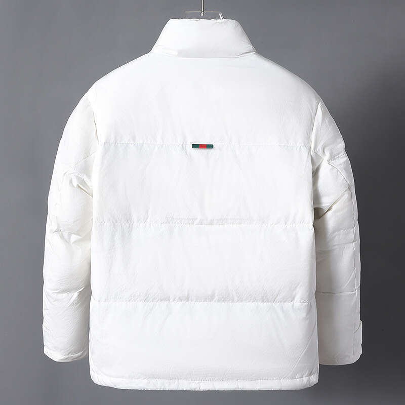 90 White Duck Down Jacket For Winter Fashion Color-Block Webbing Designer Clothes Men Warm Thick Stand Collar Casual Coat Men