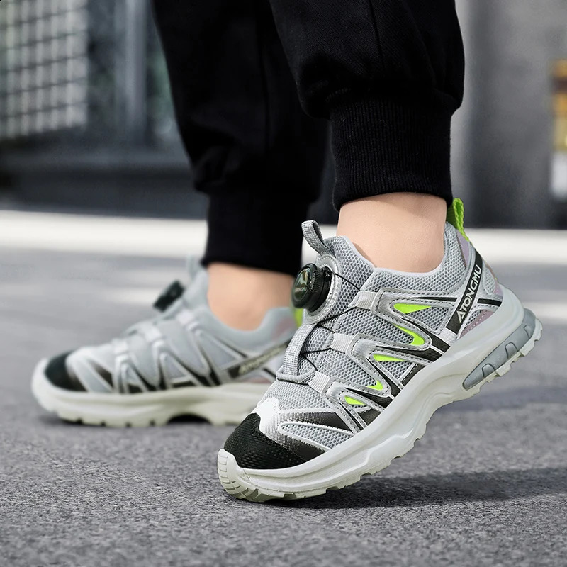 Fashion Rotary Buckle Kids Comfy Platform Childrens Sports Breathable Running Shoes Girls Boys Casual Sneakers C260130