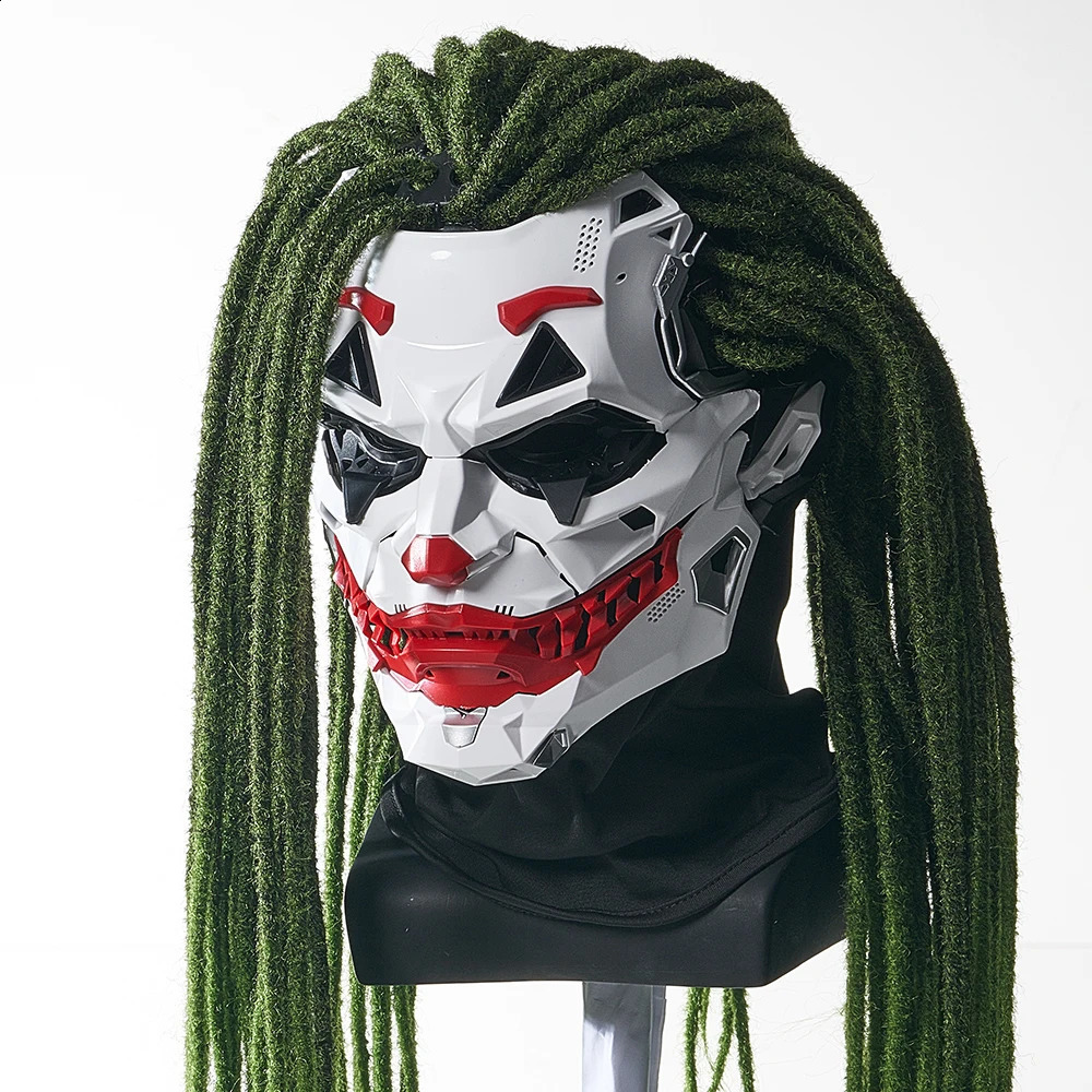 Joker Masks Cyberpunk Clown Braids 2d Cosplay Resin Custom Products Halloween Anime RolePlaying Props And Gifts Toys 250820