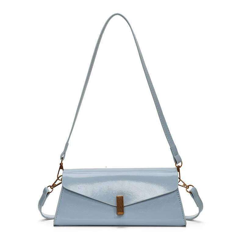 2025 New Women's Glossy French Baguette - Minimalist Crossbody For Daily Commute With Geometric Buckle