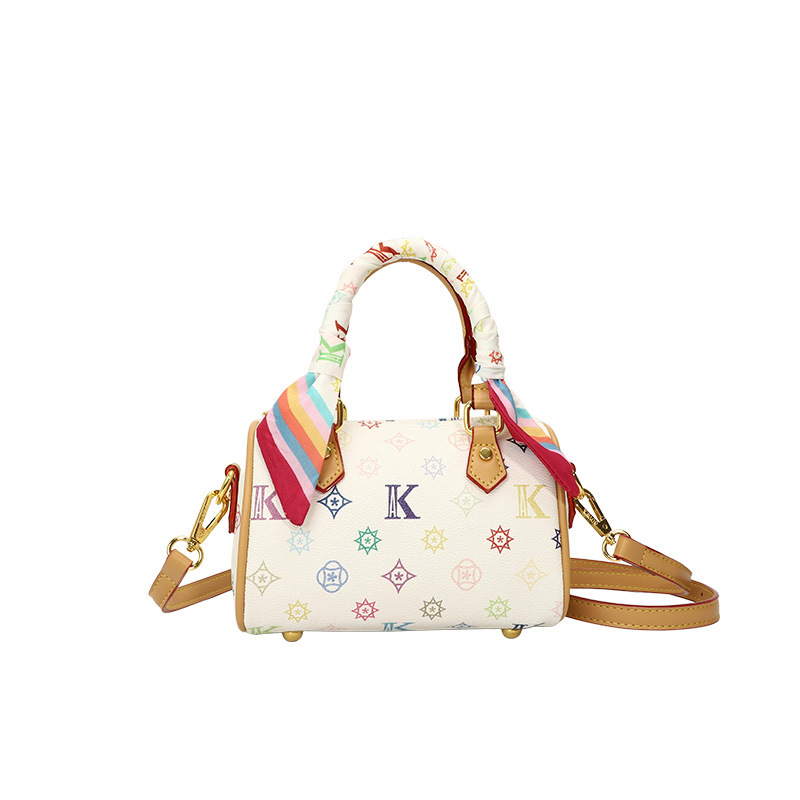 Free Shipping New Designer Colorful Print Boston Pillow for Women, Versatile Shoulder & Tote Bag