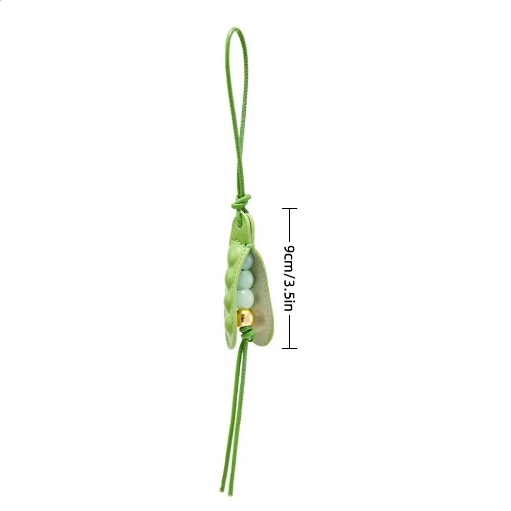 Fashion High-End Pea Pendant Leather Handmade Pea Keychain All-match Style Green Pea Bag Charm Bag Parts Accessories 260415