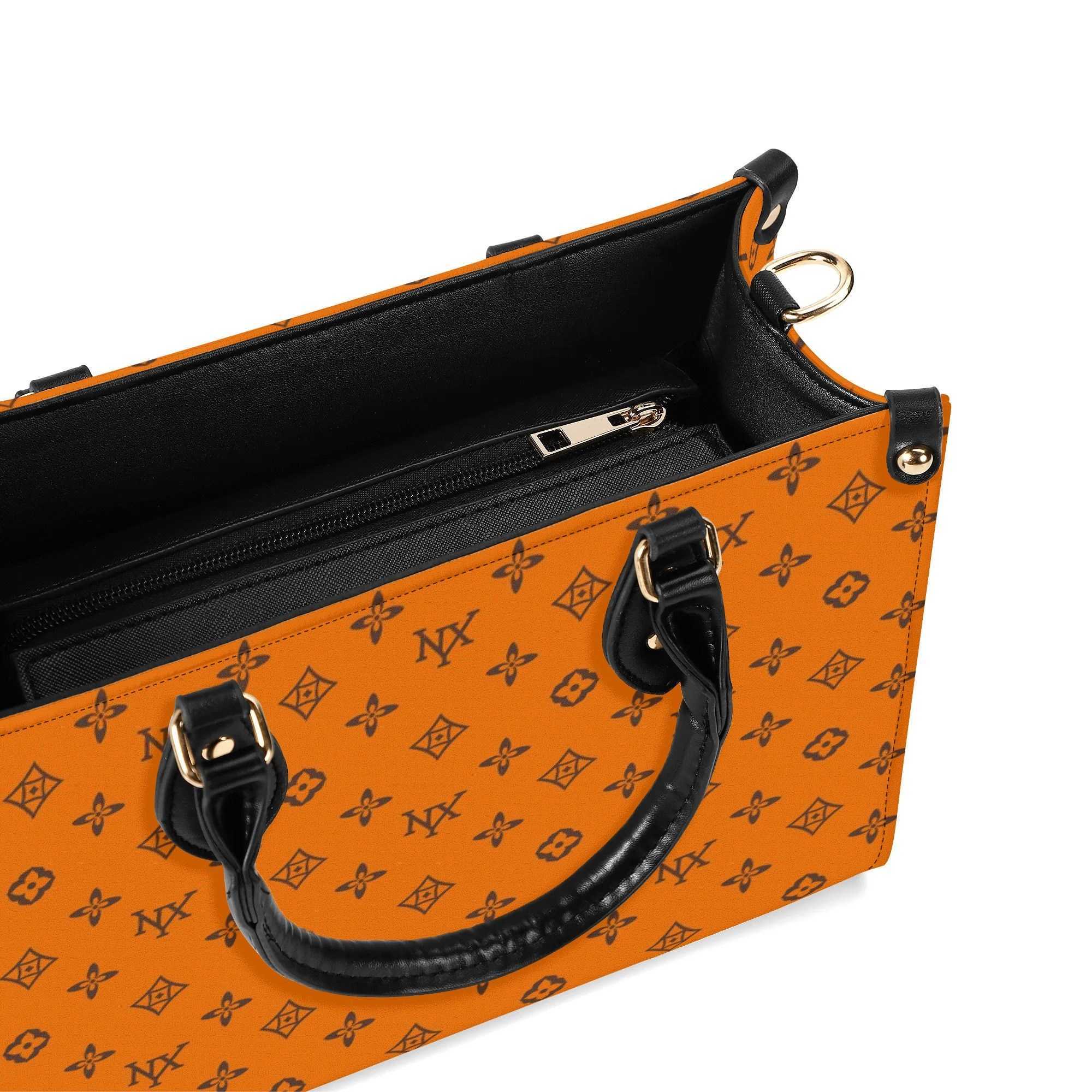 Luxury Twill Leather Tote Bag with Zip orange Wallet Crossbody Bag for Women Closure Spacious Shopping Messengers Purses 250829