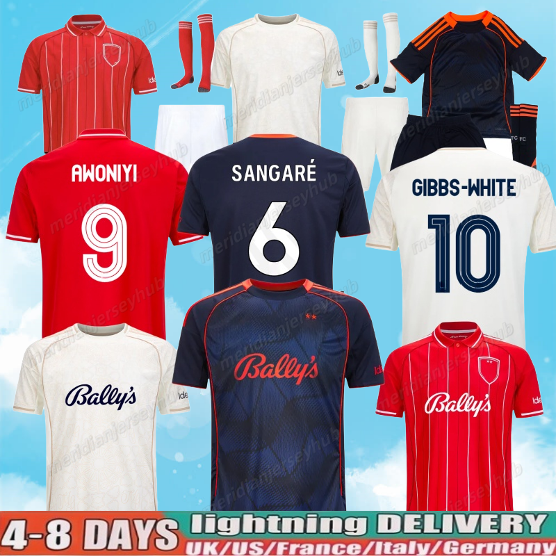 24 25 26 Nottingham LINGARD Soccer Jersey GIBBS-WHITE Men Kids kit 2025 2026 home away WORRALL WILLIAMS AWONIYI ANDERSON WOOD SANGARE YATES DENNIS ELANGA MILENKOVIC