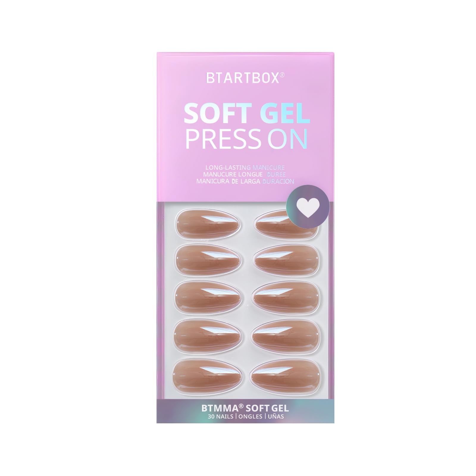 Light Brown Premium Almond Shaped Press On Nails Has A High-End Feel And Is Suitable For Girls And Women To Wear For Daily Commuting
