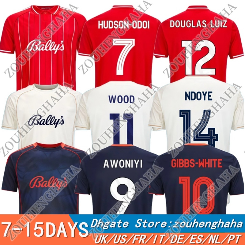 S-4XL 25 26 NottinghamS Soccer Jerseys Forest 2025 2026 Home Away Third Men Kids Fans Football Jersey Shirts Kit ELANGA Hudson-Odoi AWONIYI WOOD JOTA GRABBAN AMEOBI