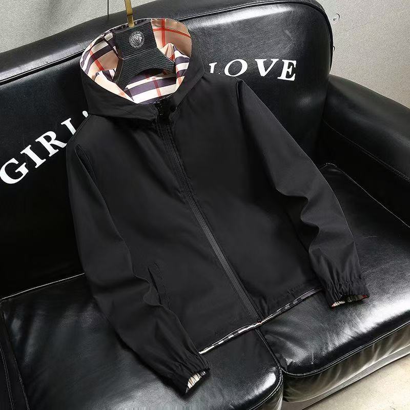 Designer double-sided jacket jacket double-sided men 2025 new spring trend hooded plaid fashion casual everything