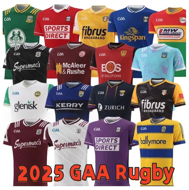 2025 GAA Rugby jerseys Dublin Down Louth Antrim Wexford Wicklow Laois MAYO Hurling Derry Westmeath Limerick Cork Donegal Ireland shirts Fermanagh Tyrone Tipperary