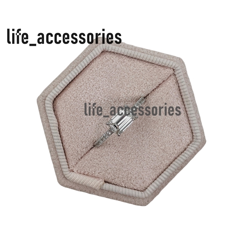 Jewelry Real White Gold Emerald Cut Lab Diamond Ring 1.0 Carat IGI Certificate East West Engagemengt Ring CVD Lab Grown Diamond Womens Gold Ring