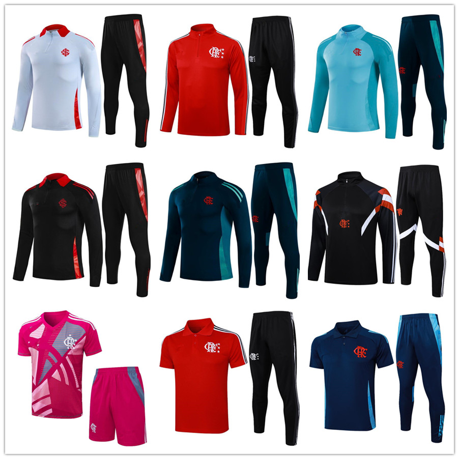 2025 26 new Flamengo Tracksuits Training suit Wear Kit Suit 25 26 Flamengo Soccer Jerseys Half Zip Tracksuit Football men and kids suit chandal futbol Sportswea