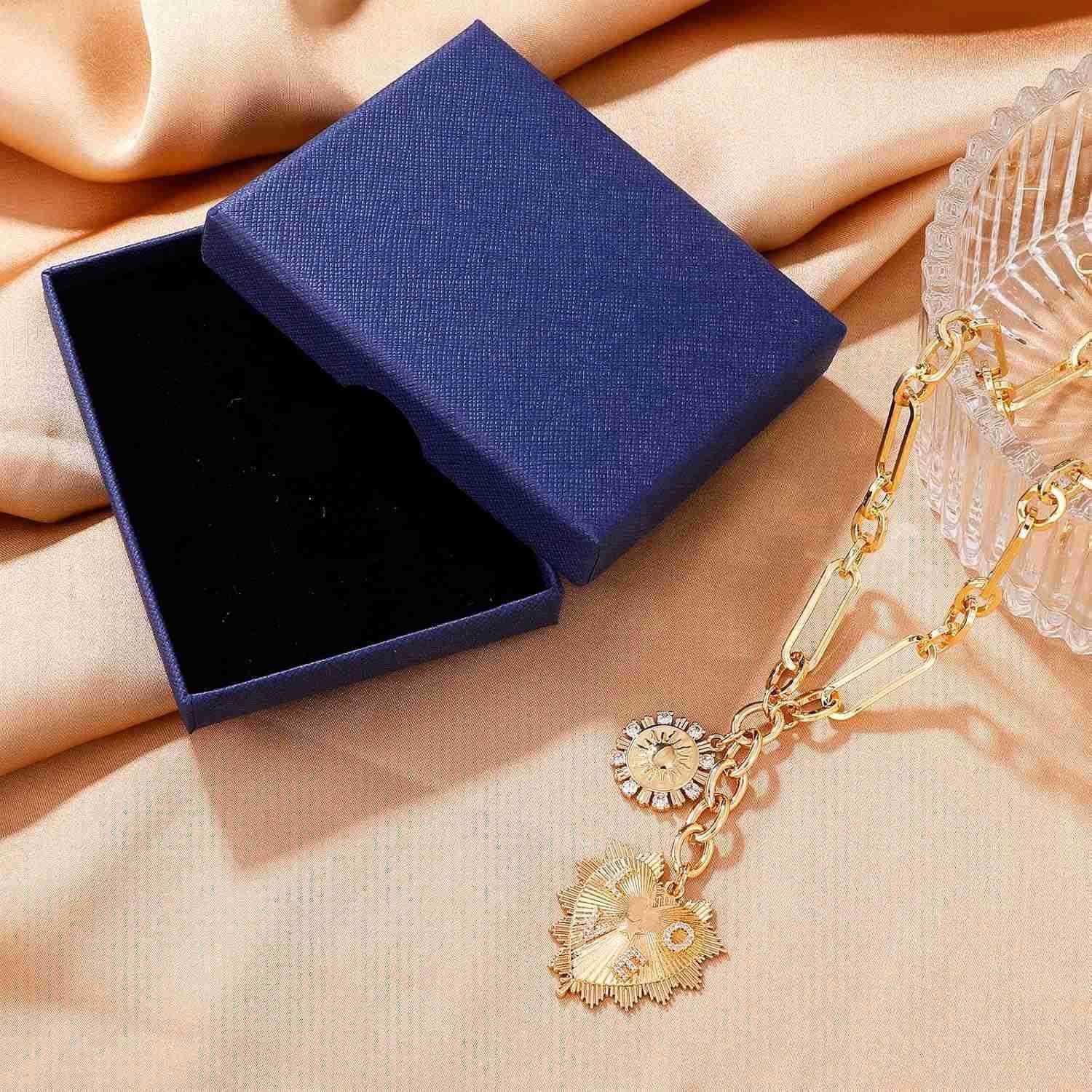 Sun Heart Charm Choker Necklace for Women MenGolden Plated With Zircons Inlaid PendantsThick Chunky Paperclip Chain Hip Hop Necklace Unisex JewelryCub