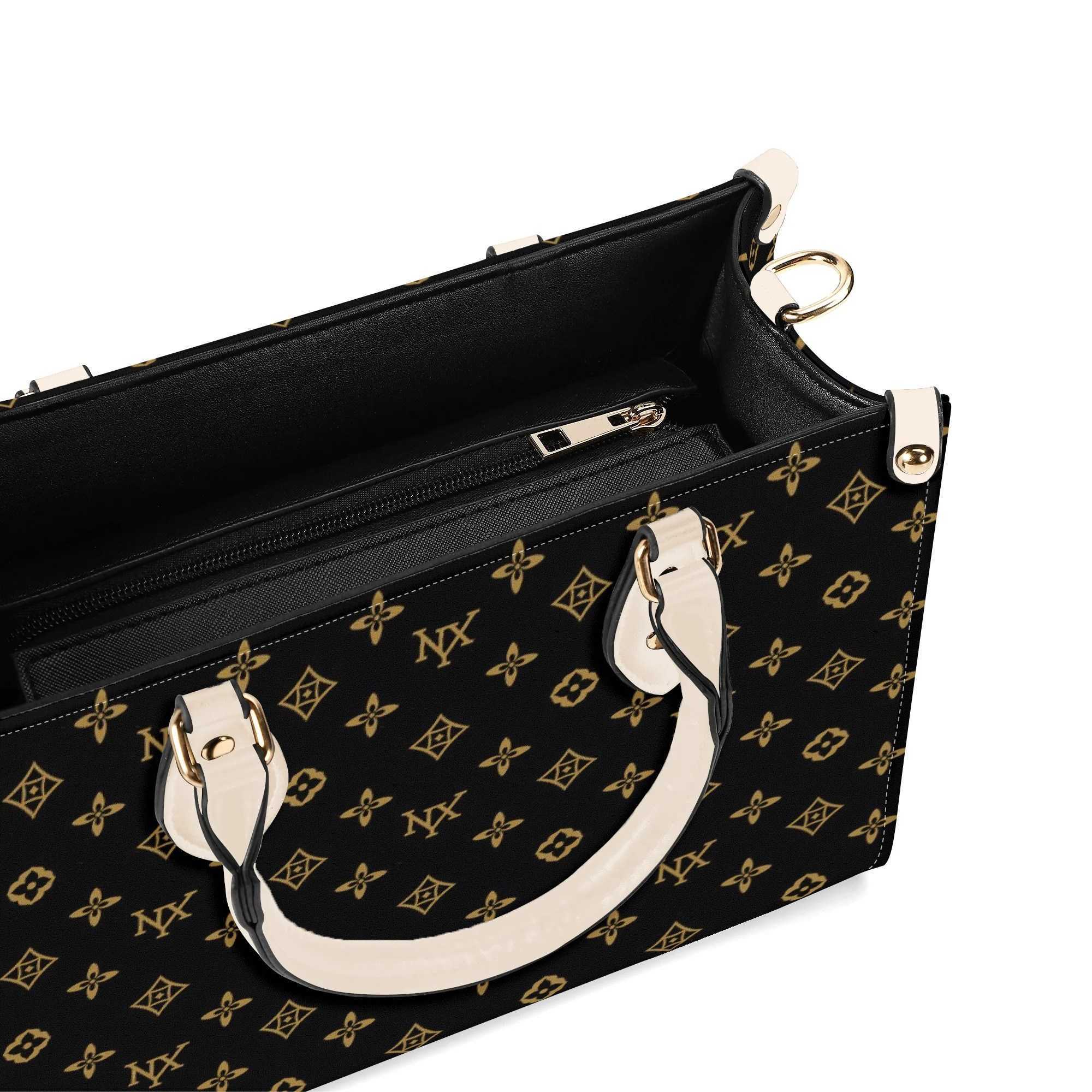 Luxury Twill Leather Tote Bag with Zip Closure Spacious Shopping black Wallet and Crossbody Bag for Women Messengers Purses 250829