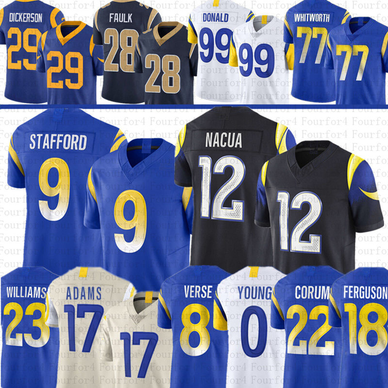 Puka Nacua Davante Adams Matthew Stafford Football Jersey Blake Corum Aaron Donald Byron Young Kyren Williams Ferguson Jared Verse Braden Fiske Nate Landman Mevis