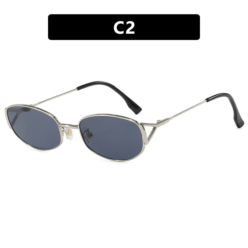 2025 Retro Small Oval Sunglasses for Women Ultra Lightweight Metal Frame with Hollow Design Fashion Shades