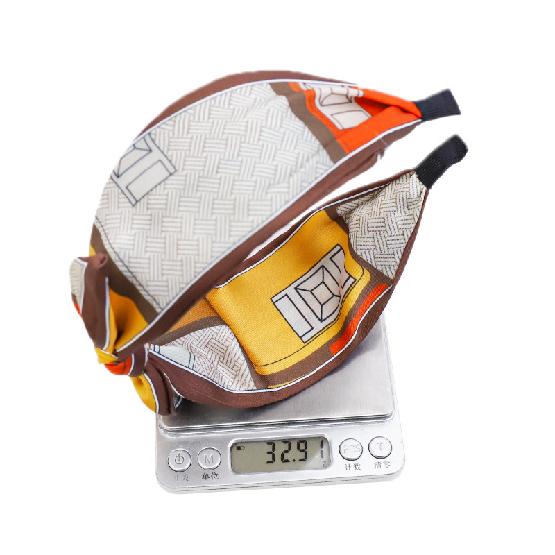 Designer Printed Headpiece Silk Scarf Wide Brim Hairband Bow Spring Summer Hairband Floral Bow Hairband Minimalist Black White