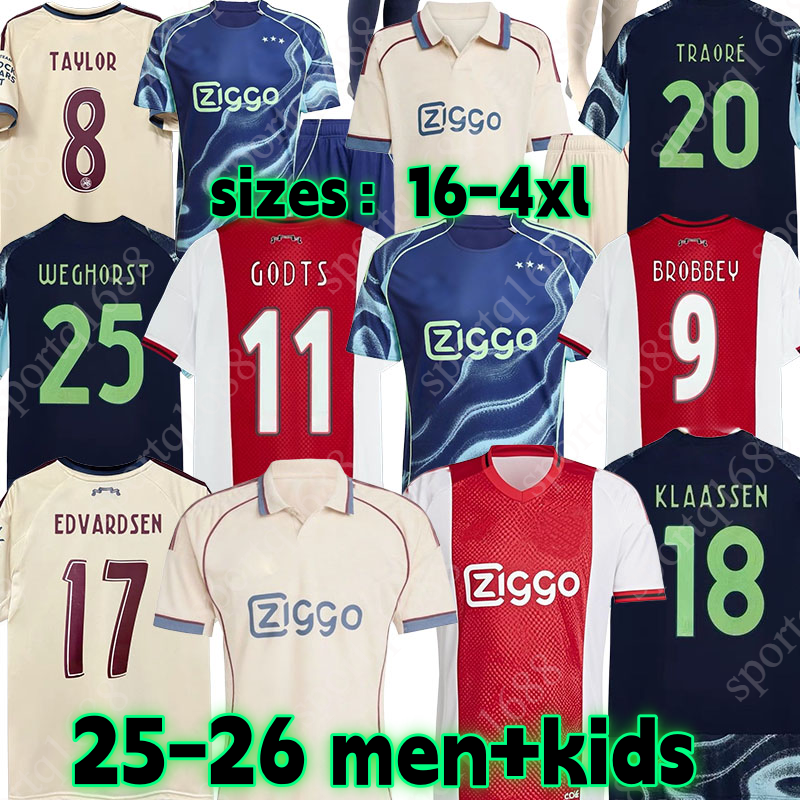 25 26 Ajakjersey kids Kit football shirt training suits men kids 25 26 new Home Away 3rd Fourth football jersey 4XL ajak soccer jerseys BROBBEY WOUT Weghorst KLAASSEN