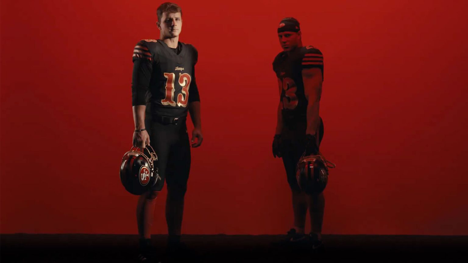 Custom Football 2025 Rivalries Jerseys Brock Purdy George Kittle Fred Warner Christian McCaffrey Mac Jones Deommodore Lenoir