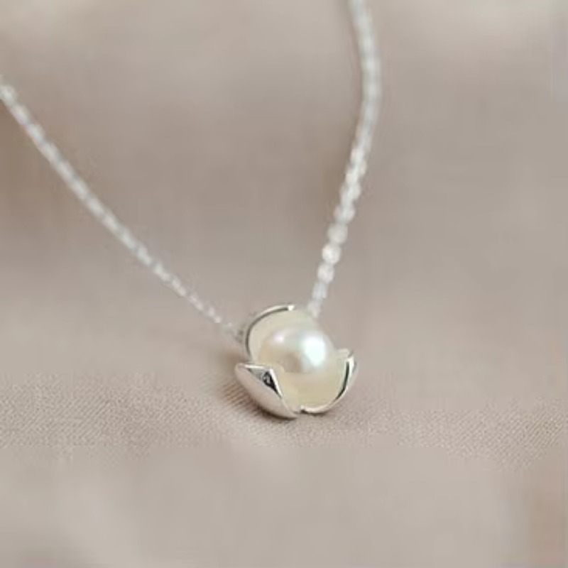 Sterling Silver Clover Pearl Necklaces Pendants for Women Hot Fashion Jewelry