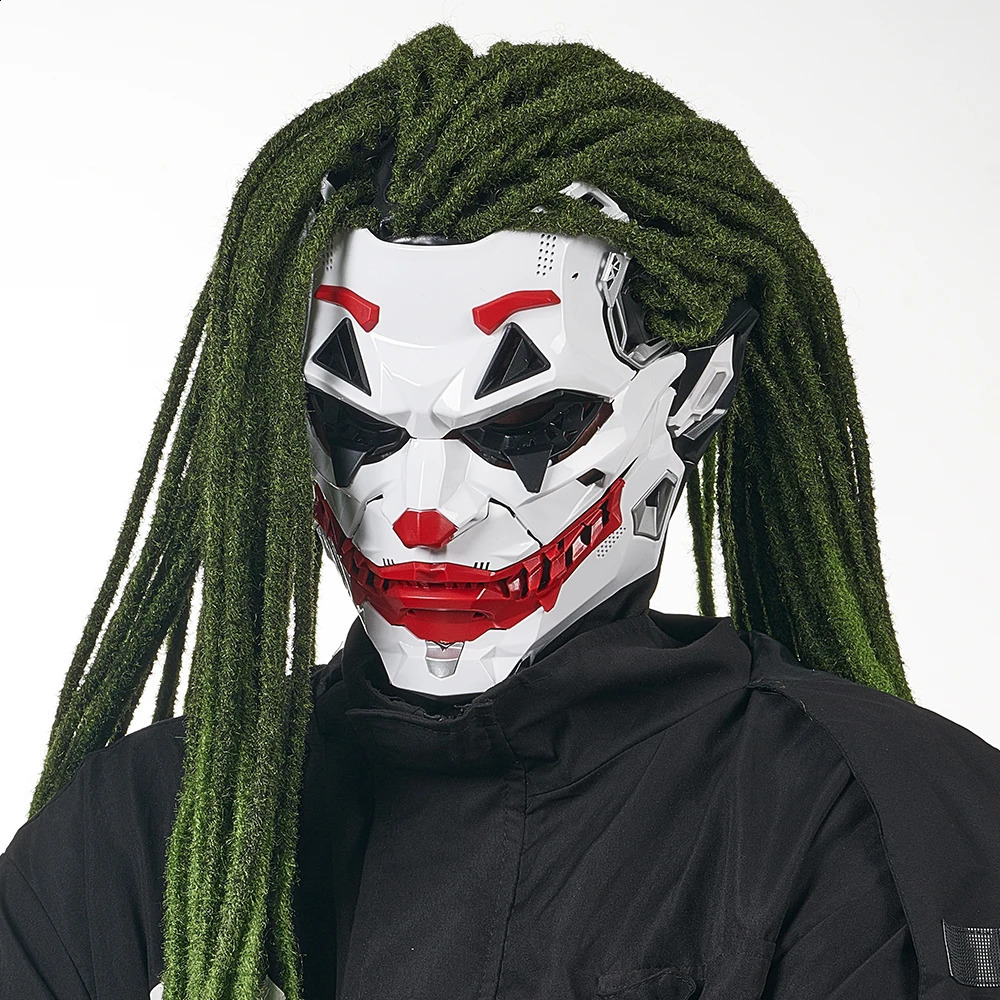 Joker Masks Cyberpunk Clown Braids 2d Cosplay Resin Custom Products Halloween Anime RolePlaying Props And Gifts Toys 250820